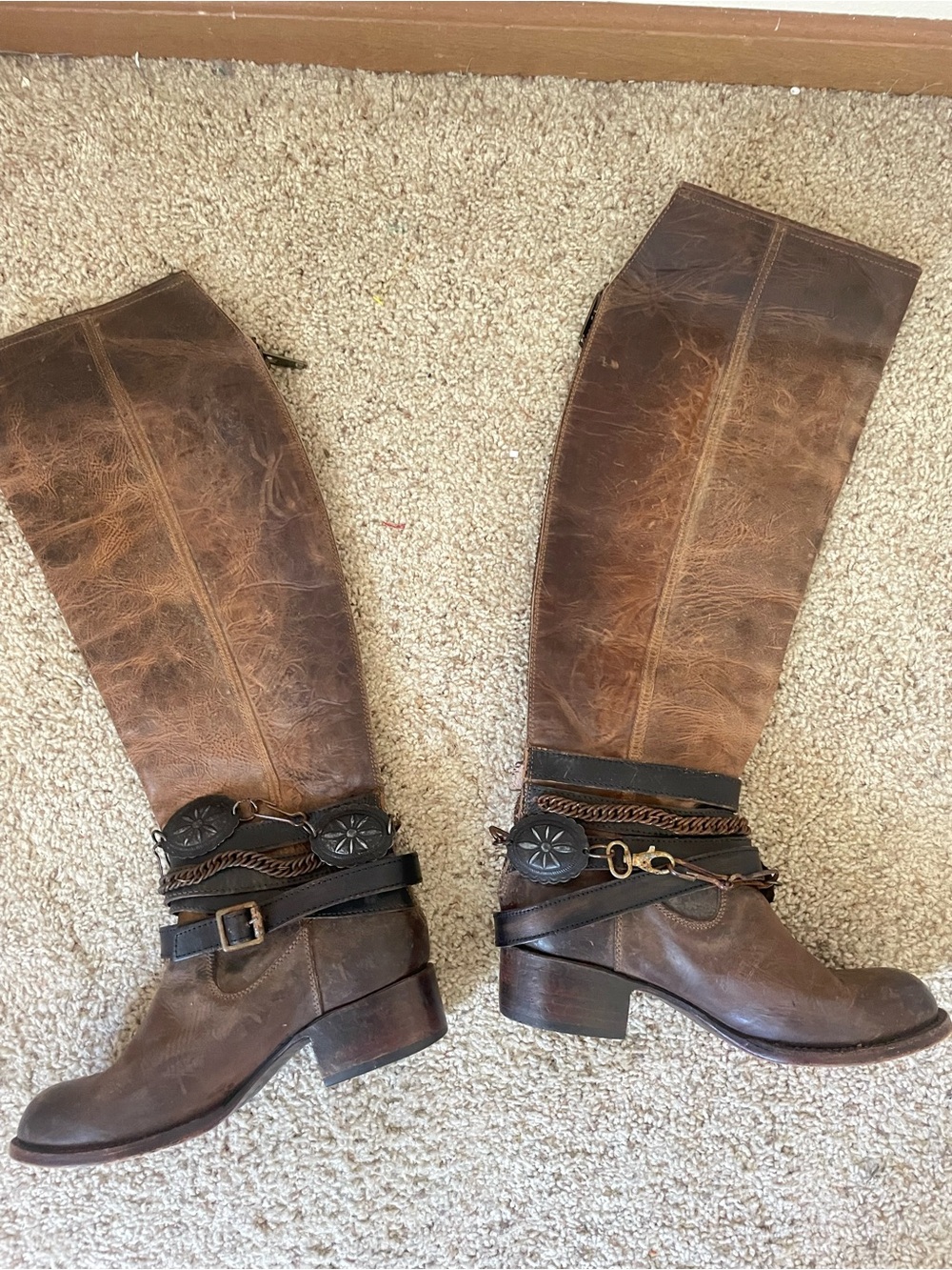 Freebird Aspen Harness Boots Size 9 Distressed Brown Leather - Picture 4 of 9